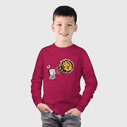 Лонгслив хлопковый детский Майнкрафт Гаст GHAST, цвет: маджента — фото 2
