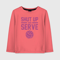 Лонгслив хлопковый детский Shut Up And Serve, цвет: коралловый