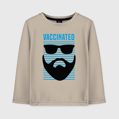 Детский лонгслив Vaccinated / Миндальный – фото 1