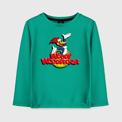 Детский лонгслив Дятел Вуди лого