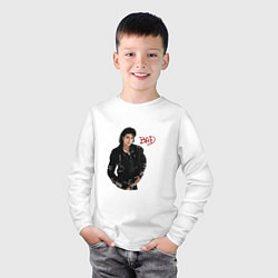 Лонгслив хлопковый детский BAD Майкл Джексон, цвет: белый — фото 2