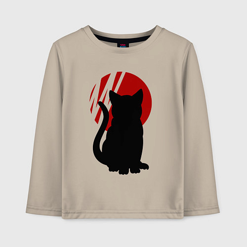 Детский лонгслив Black Cat / Миндальный – фото 1