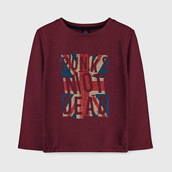 Лонгслив хлопковый детский Punks not dead, цвет: меланж-бордовый