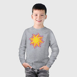 Лонгслив хлопковый детский Super Sun, цвет: меланж — фото 2
