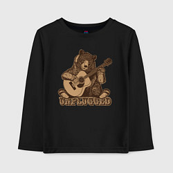 Детский лонгслив Медведь играет на гитаре