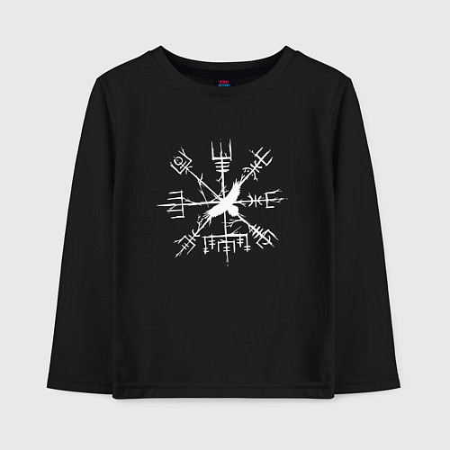 Детский лонгслив VEGVISIR РУНЫ RUNES Z / Черный – фото 1