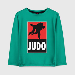 Лонгслив хлопковый детский Judo, цвет: зеленый