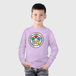 Лонгслив хлопковый детский Judo Federation, цвет: лаванда — фото 2