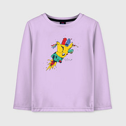 Лонгслив хлопковый детский Летающая рука, цвет: лаванда