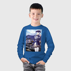 Лонгслив хлопковый детский 86 EIGHTY SIX, цвет: синий — фото 2