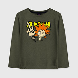 Лонгслив хлопковый детский Элизиум рыжий, цвет: меланж-хаки