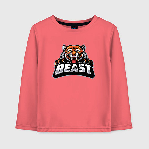Детский лонгслив Зверь / Коралловый – фото 1