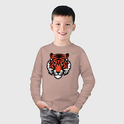 Лонгслив хлопковый детский Мой Тигр, цвет: пыльно-розовый — фото 2