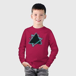 Лонгслив хлопковый детский Треугольник неон, цвет: маджента — фото 2