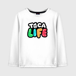 Лонгслив хлопковый детский Toca Life logo, цвет: белый