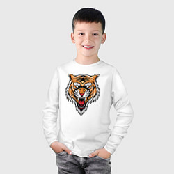 Лонгслив хлопковый детский Tiger Scream, цвет: белый — фото 2