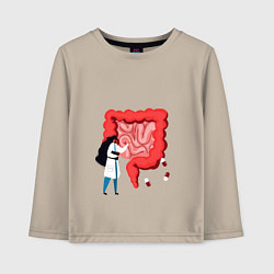 Лонгслив хлопковый детский Мой внутренний мир, цвет: миндальный