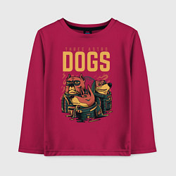 Лонгслив хлопковый детский Собаки космонавты, цвет: маджента
