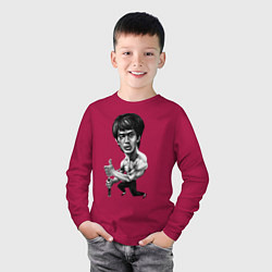 Лонгслив хлопковый детский Bruce Lee, цвет: маджента — фото 2