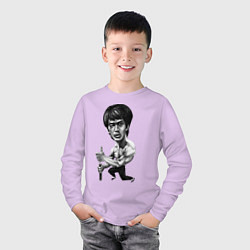 Лонгслив хлопковый детский Bruce Lee, цвет: лаванда — фото 2