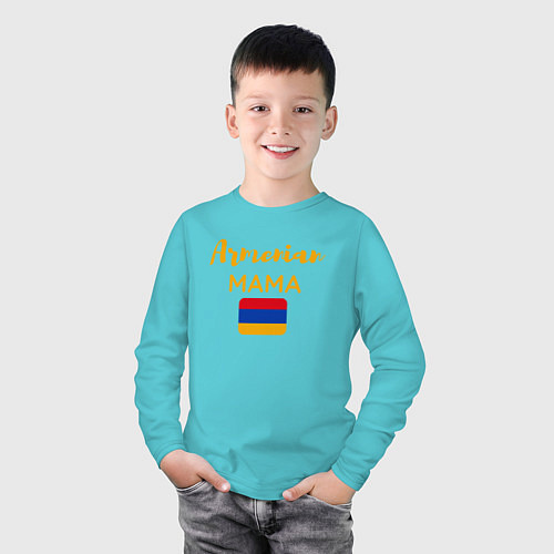 Детский лонгслив Армянская Мама / Бирюзовый – фото 3