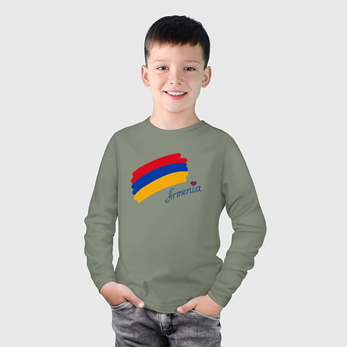 Детский лонгслив Любимая Армения / Авокадо – фото 3