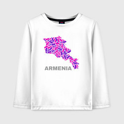 Лонгслив хлопковый детский Карта - Армения, цвет: белый