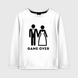 Лонгслив хлопковый детский GAME OVER МОЛОДОЖЕНЫ, цвет: белый