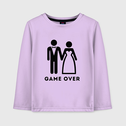 Детский лонгслив GAME OVER МОЛОДОЖЕНЫ / Лаванда – фото 1