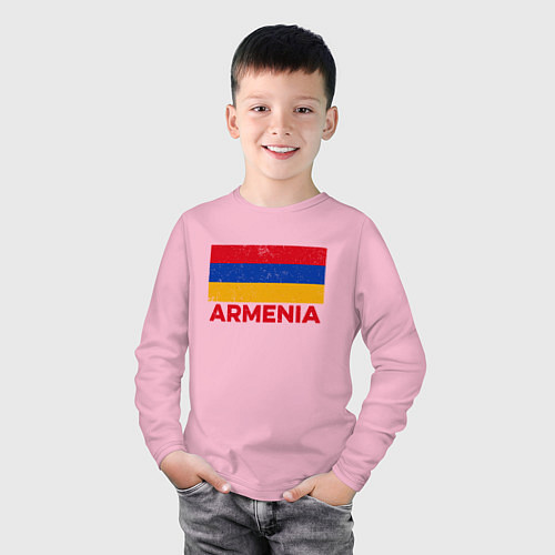 Детский лонгслив Armenia Flag / Светло-розовый – фото 3