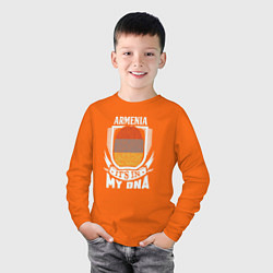 Лонгслив хлопковый детский Армения в ДНК, цвет: оранжевый — фото 2