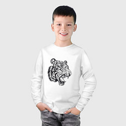 Лонгслив хлопковый детский Тигриный Год, цвет: белый — фото 2