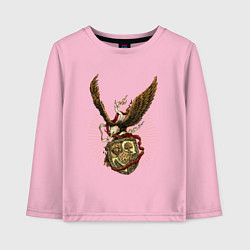 Лонгслив хлопковый детский Гигантский орёл, цвет: светло-розовый
