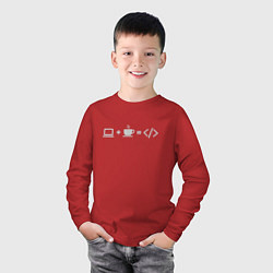 Лонгслив хлопковый детский Уравнение, цвет: красный — фото 2