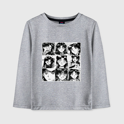 Детский лонгслив Такая разная Мисато Сан Евангелион / Меланж – фото 1