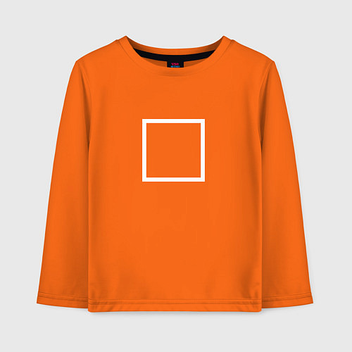 Детский лонгслив Игра в кальмара: Квадрат / Оранжевый – фото 1