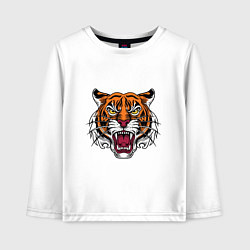 Лонгслив хлопковый детский Style - Tiger, цвет: белый