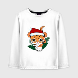 Детский лонгслив Новогодний тигренок ползет