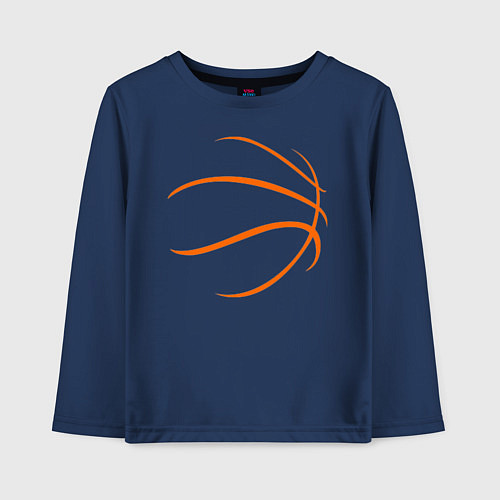 Детский лонгслив Баскетбольный мяч / Тёмно-синий – фото 1