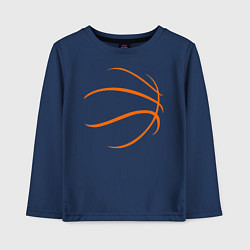 Лонгслив хлопковый детский Баскетбольный мяч, цвет: тёмно-синий