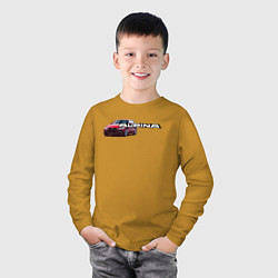 Лонгслив хлопковый детский Авто BMW Alpina, цвет: горчичный — фото 2