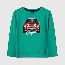 Лонгслив хлопковый детский Авто Mini Cooper, цвет: зеленый