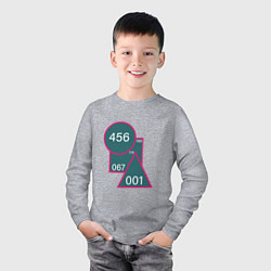 Лонгслив хлопковый детский Игроки в игру кальмара 001,067,199,218,456, цвет: меланж — фото 2