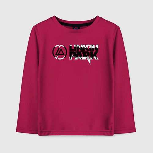 Детский лонгслив Линкин Парк Лого ЧБ Рок Linkin Park / Маджента – фото 1