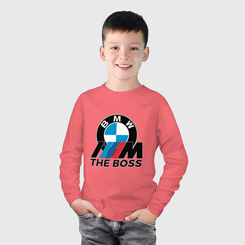 Детский лонгслив BMW BOSS / Коралловый – фото 3