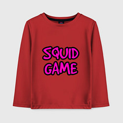 Детский лонгслив Squid Game Pinker