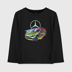 Лонгслив хлопковый детский Mercedes V8 Biturbo motorsport - sketch, цвет: черный