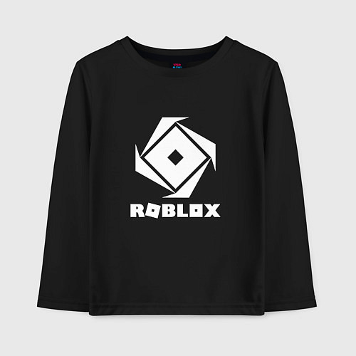 Детский лонгслив ROBLOX WHITE LOGO / Черный – фото 1