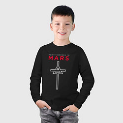 Лонгслив хлопковый детский 30 Seconds To Mars, logo, цвет: черный — фото 2
