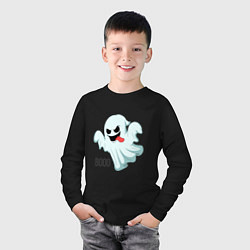 Лонгслив хлопковый детский !Ghost!, цвет: черный — фото 2